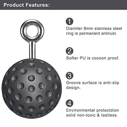 SELEWARE Pull Up Ball, Climbing Grip Attachment for Strength Training | Non-Slip Design Improves Grip Strength, Targets Forearms and Hands, Fits Chin Ups, Kettlebells and Resistance Workouts - color: Closed Black Ball