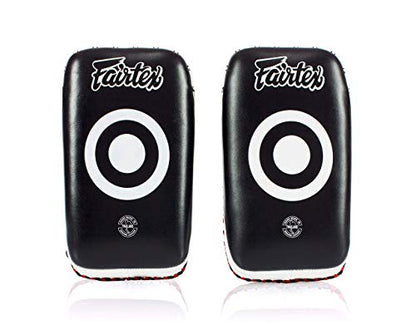 Fairtex Curved Muay Thai Pads, Kickboxing Punching Kicking Striking Shield - color: Black/White, size: Small