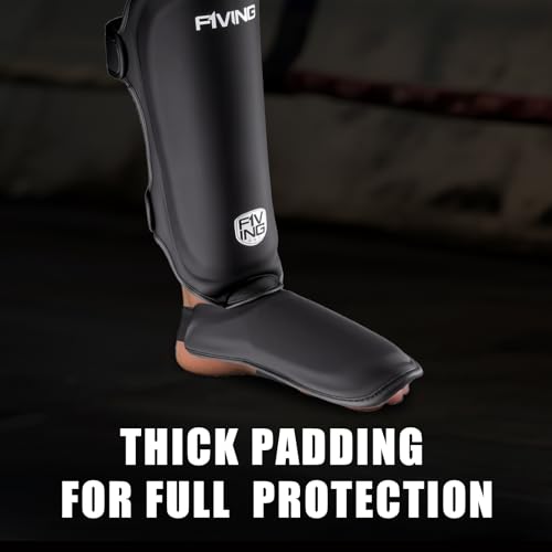 Muay Thai Shin Guards for Kids - color: Black, size: Medium