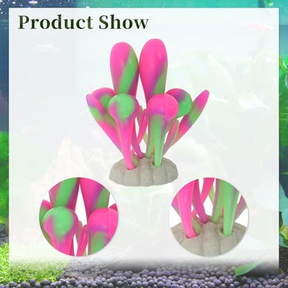 Fluorescent Aquarium Coral, Vibrant Glowing Effect, Fish Tank Decorations, Artificial Accessories, Pink