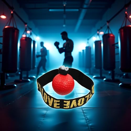 Boxing Ball Equipment - Boxing Training Ball, Boxer Reflex Ball, Boxing Reflex Ball Headband Set, Beginners Friendly Reflex Ball Headband, Boxing Trainer Boxing Gym Equipment Other Sports - color: Red