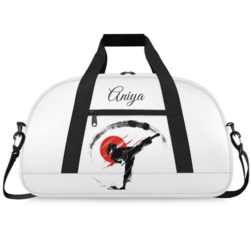 Custom Name Taekwondo Karate Duffle Bag for kids Girls - Personalized Martial Arts Gear Bag, Water-Resistant Sparring Equipment Bag, Taekwondo White - color: Taekwondo White