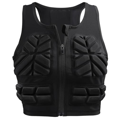 Women Padded Compression Vest, Impact Vest for Women, Chest Breast Rib Protection Vest for Sports, Karate, Football, Basketball - size: Small, style: Impact Padded Zipper Vest