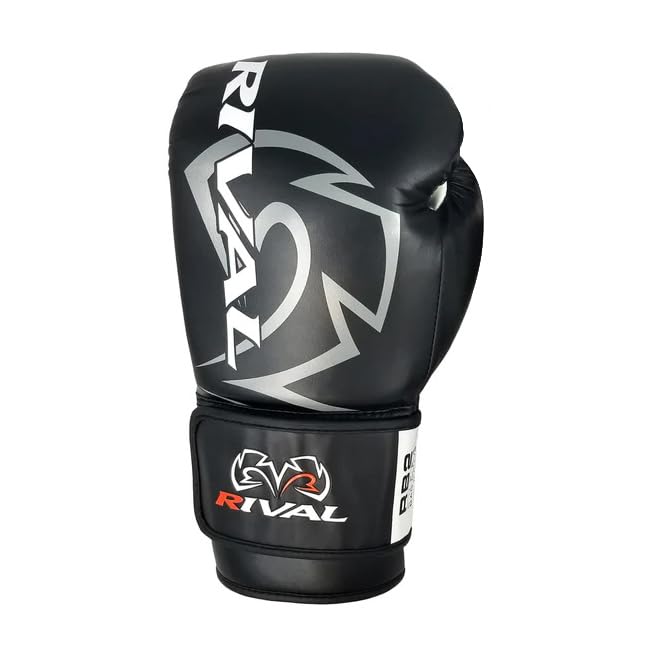 RIVAL Boxing RB2 2.0 Super Bag Gloves, Hook and Loop Closure - High-Density, Multi-Layered Padding, and Breathable Mesh Palm - color: Black, size: Large