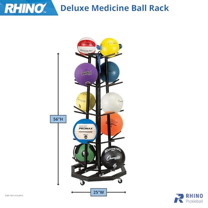 Champion Sports Medicine Ball Storage – Durable Racks & Trees for Organized Gym, Fitness & Sports Storage - style: Deluxe Medicine Ball Tree