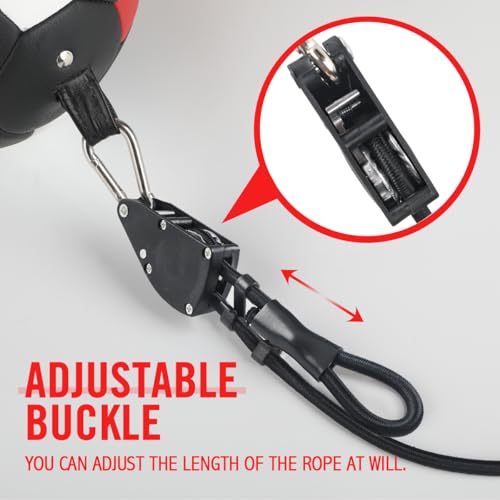 Flex Dual Double End Punching Bag and Extra Adjustable Bungee Cords Bundle - Complete Home & Gym Exercise Equipment Set for Men & Women