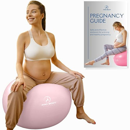 ProBody Pilates Pregnancy Ball with Guide - Birthing Ball - color: Rose, size: 55 cm: 4'4" - 5'-1"