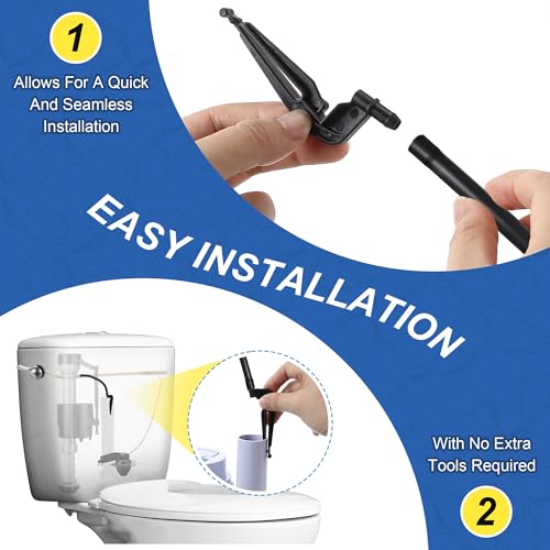 3 Pack Toilet Refill Tube and Clip Replacement, Toilet Repair Kit Inside Tank Compatible with 100, 200, 200A, 400A and Most Other Valves, 9.65” Length, Rubber and Plastic (Black) - color: Black