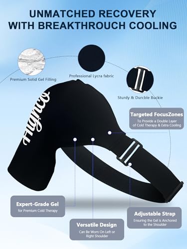 Shoulder Ice Pack Wrap for Rotator Cuff and Arm,Cold Compression for Relief - color: Xlarge-black