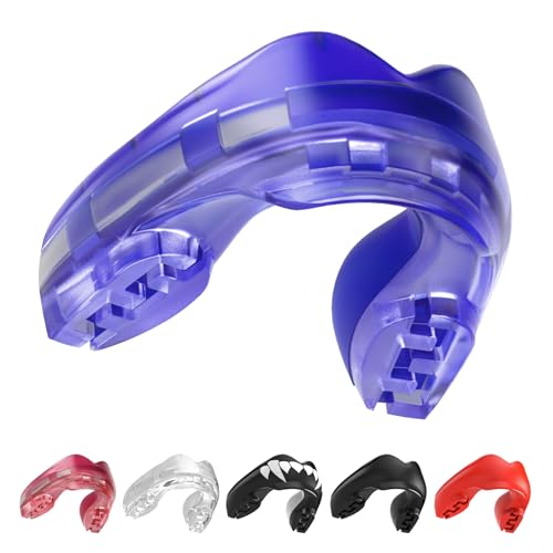SAFEJAWZ Ice Blue Mouth Guard for Braces, One Size Mouthguard with Case | One Size, Ortho Mouthguard, Easy Fit Remoldable, Boxing, Football, Wrestling, MMA, Hockey, Contact Sports - color: Ice Blue