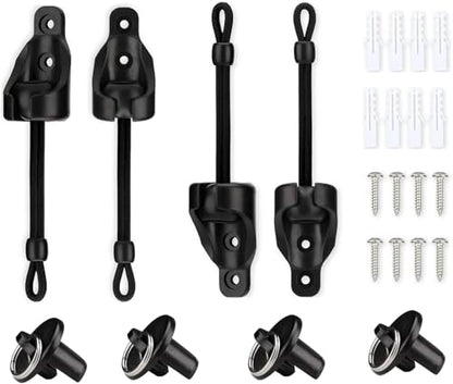 Coolaroo Outdoor Roller Shade Replacement Parts Universal Blind Brackets & End Caps for Shade Mounting Hardware Kit（2set，Black） - color: Black