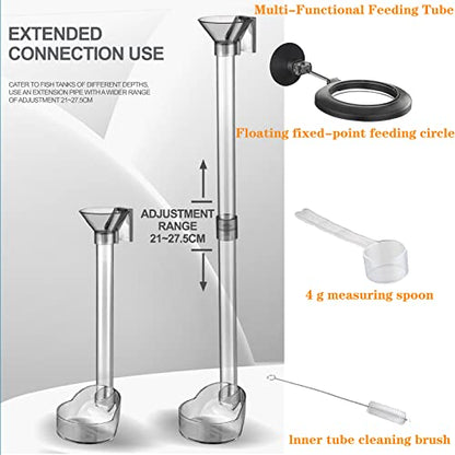 Aquarium Feeding Set - Fish & Shrimp Dish, Directional Feeding Tube, Cleaning Brush