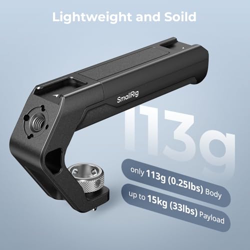 SMALLRIG Lightweight Top Handle with 3/8"-16 Locating Pins for ARRI, Tiny Camera Top Handle Only 113g, High-Strength Engineering Plastic Handle with Two Cold Shoe Mounts - 4757 - style: 3/8"-16 Locating Pins for ARRI