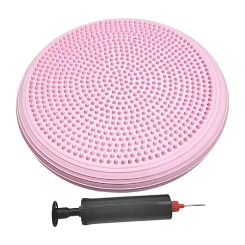 Balance Mat Yoga Mat Wobble Cushion Wiggle Seat Balance Disc Flat Pad Stability for Gymnastics Gym Fitness Yoga Kids 13.39 Inch - color: Pink