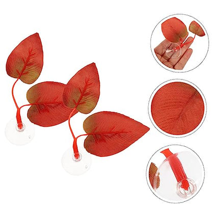 SUPVOX 2pcs Betta Fish Leaf Hammock Pad for Aquarium Betta Resting Bed Cups for Comfort and Spawning Simulation