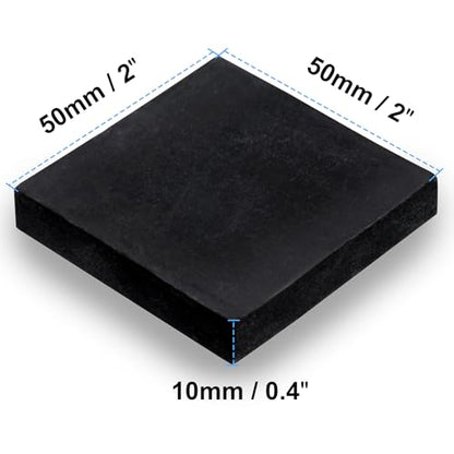 Rubber Blocks Anti-Vibration Hard Pads 2"/ 50mm Square Non-Slip Vibration Damping Mats for HVAC Air Compressor AC Units - 4 PCS 2" x 2" x 0.4" (10mm TH) - size: 0.4"/ 10mm Thickness