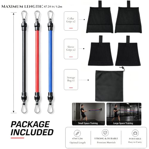 Jiu Jitsu Grip Strength Trainer - 100% Simulate Gi Fabric Grappling System (2 Sleeves & 2 Lapels), 3 TPE Resistance Bands (7 Levels) for Judo BJJ with Carry Bag