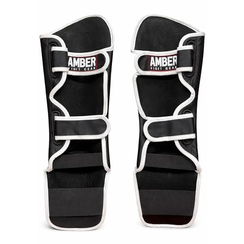 Centurion Muay Thai Shin and Instep Guards, High-Density Foam Protection, Skintex Leather, Adjustable Straps, Lightweight & Durable for MMA, Kickboxing, Muay Thai, and Taekwondo - size: Medium