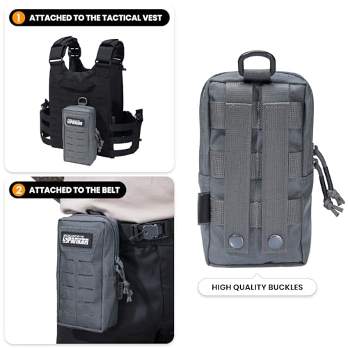 EXCELLENT ELITE SPANKER Tactical MOLLE Pouch EDC Utility Pouches Gadget Organizer Phone Holder Waist Bag Tool Pouch - color: Grey