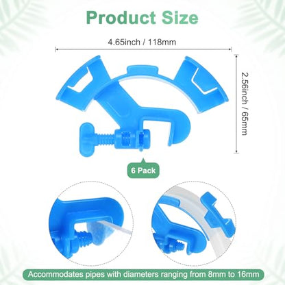 M METERXITY 6-Pack Aquarium Water Pipe Clamp, ABS Plastic Adjustable Aquarium Tube Holder Fish Tank Hose Holder Fixed Clamp Fixing Clip for 12-16mm Hoses Aquarium Equipment Accessories