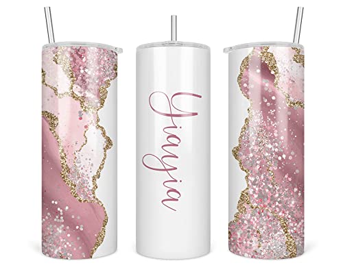 HTDesigns Yiayia Tumbler For Grandma For Mother's Day - Yiayia Travel Mug - Grandma Tumbler For Mother's Day - Cute Mother's Day Gift For Yiayia, White, 20oz