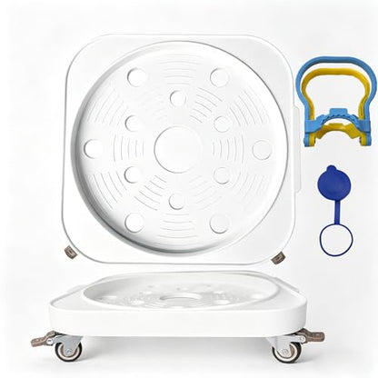 11" 5-Gallon Water Bottle Jug Caddy with 4 Rolling Swivel Casters - Heavy-Duty 5-Gallon Bucket Dolly & Plant Stand, (1, White) - color: White