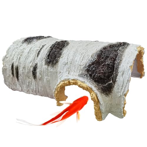 Faux Log Fish Cave for Koi Pond, Extra Large 20" x 13.4" x 7.5",Resin,for Koi Hiding & Playing and Ponds Decorative