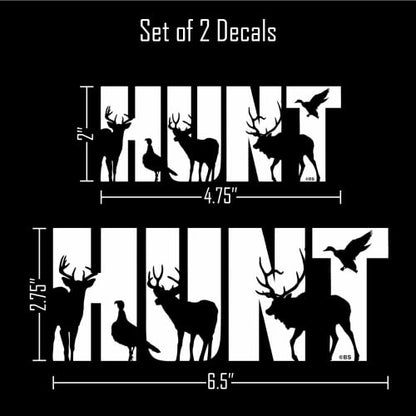 Decalcomania Hunt Hunting Decals for Tumblers Car Truck Tablet Cell Phone - Set of 2 Hunt Truck Window Decals - color: Hunt