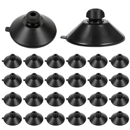 24PCS Fish Tank Suction Cups, Rubber Aquarium Suction Cups, 32mm Suction Cups for Aquarium, for Pump, Airline Tubing, Aeration Setup, Secure Attachment for Aquarium Accessories, Black