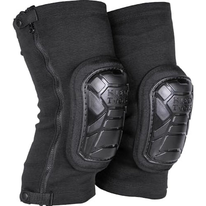 Klein Tools 60850 Tough-Flex Knee Sleeves for Work, Construction, Low-Profile Sleeve with Zipper, Gel-Like Foam, Black, XL/XXL - size: XL/XXL