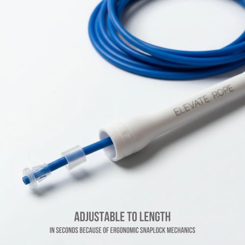Elevate Rope Jump Rope for Men & Women, 5mm PVC Cable, 10 ft Adjustable - color: Royal Blue