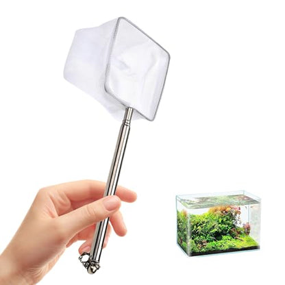 Extendable Fish Handling Tool with Ergonomic Grip Stable Construction Fishing Net for Aquariums and Fishtanks Fishtanks Net - color: Square, size: Large