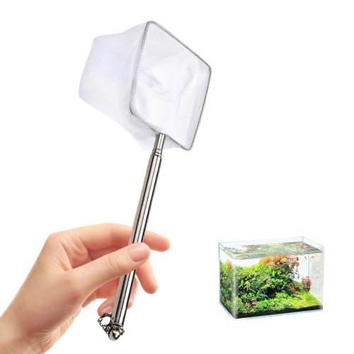 Extendable Fish Handling Tool with Ergonomic Grip Stable Construction Fishing Net for Aquariums and Fishtanks Fishtanks Net - color: Square, size: Large