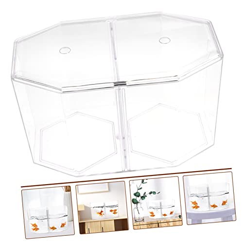 Toddmomy Betta Fish Breeding Box Clear Design Dual Room Isolation Tank for Small Fish and Shrimp Easy to Clean Incubation Box for