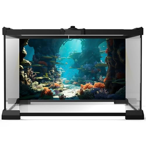Aquarium Background Underwater World Coral Reef and Tropical Fish Terrarium Backdrop Undersea Landscape Tank Background Wallpaper Poster Reptile Habitat Backdrop Vinyl 30x18in