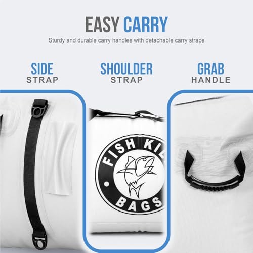 Gusseted Insulated Fish Cooler - Zipper Waterproof Nylon Bag - Portable and Leakproof With Heavy Duty Handles for Travel, Outdoor, Fishing - size: 72 x 32 Inch