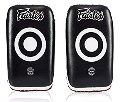 Fairtex Curved Muay Thai Pads, Kickboxing Punching Kicking Striking Shield - color: Black/White, size: Standard