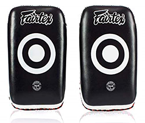 Fairtex Curved Muay Thai Pads, Kickboxing Punching Kicking Striking Shield - color: Black/White, size: Standard