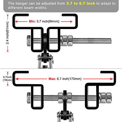 SELEWARE Heavy Duty Punching Bag Hanger, Steel I Beam Clamp for Heavy Bag - color: B. Beam Clamp with Swivel & Carabiner (2 Pack)