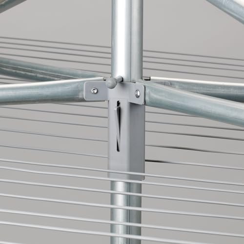 Household Essentials 17130-1 Rotary Outdoor Umbrella Drying Rack | Aluminum | 30-Lines with 210 ft. Clothesline,Silver - size: 84.0"L x 72.0"W x 72.0"H