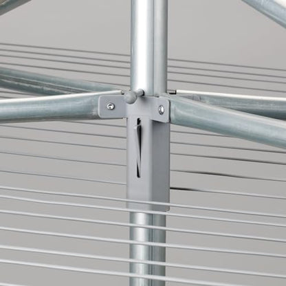 Household Essentials 17130-1 Rotary Outdoor Umbrella Drying Rack | Aluminum | 30-Lines with 210 ft. Clothesline,Silver - size: 84.0"L x 72.0"W x 72.0"H
