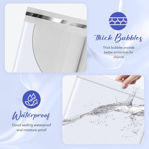 Fuxury Bubble Mailers 14.5x20" 15 Pack White Extra Large Padded Envelopes Usable Size 14.5x19" Self Seal Bubble Envelopes Padded Mailers Shipping Bags for Mailing book Clothes Small Business #7