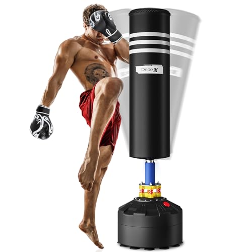 Dripex Free Standing Punching Bag for Adults, 69'' Heavy Boxing Bag with Stand, Boxing Equipment for Fight Camp Home Gym