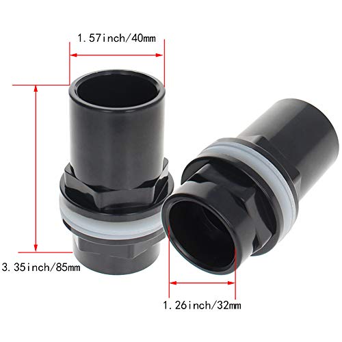MroMax 32mm/1.26" ID PVC Aquarium Water Pipe Connector Joint Straight Tubes Hose Connector Fish Tanks Accessories 3pcs - size: 3pcs 32mm