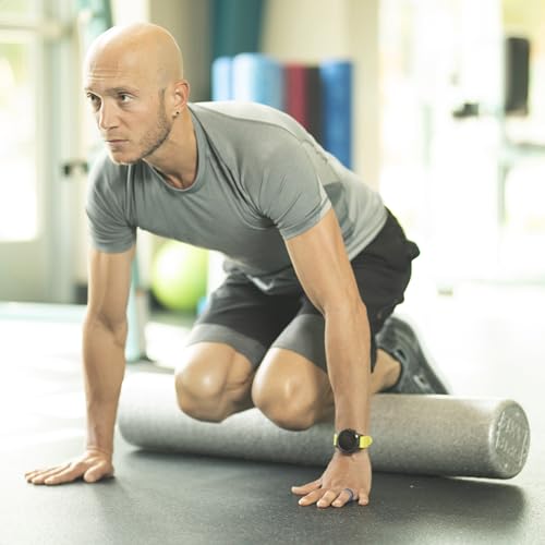 OPTP Silver AXIS Moderately Firm Foam Roller – Round, Silver, 36" x 6" | Moderate density for sports medicine, physical therapy, Pilates, yoga, trigger point myofascial release, Heat-molded EPP foam - size: 36" x 6" Round