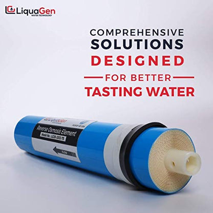 LiquaGen - 150 GPD Water Saver Upgrade Kit - Aquarium Reef/Reverse Osmosis Membrane + Full Membrane Housing Kit | RO Water Purification Replacement Filter Kit for Under Sink or Countertop Use