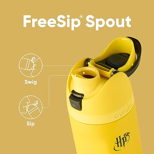 Owala Harry Potter FreeSip Stainless Steel Water Bottle 24 oz Hufflepuff - color: Hufflepuff, size: 24 Ounces