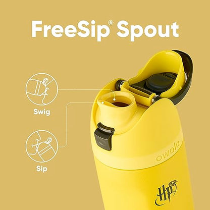 Owala Harry Potter FreeSip Stainless Steel Water Bottle 24 oz Hufflepuff - color: Hufflepuff, size: 24 Ounces