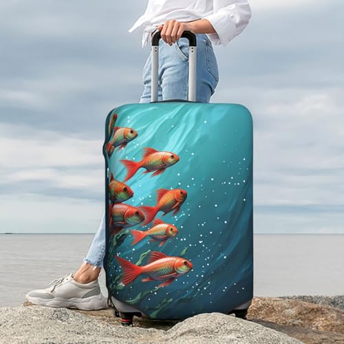 Travel Luggage Cover Elastic Anti-scratch Suitcase Protector Washable Luggage Sleeve Fish aquarium Suitcase Cover Protector Fit 18-32 Inch Suitcases Travel Accessories Large - size: Large