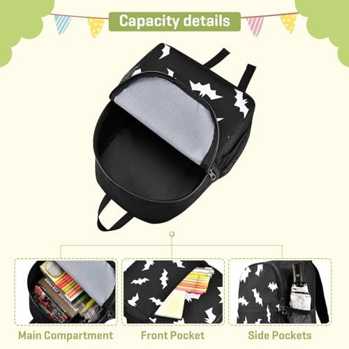 Halloween Bats Toddler Backpack Waterproof Mini Backpack Boys/Girls Cute Small Backpack Kindergarten Pre School Bags 13 Inch - color: Halloween Bats, size: Medium
